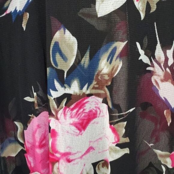 Hagara Sheer Floral Short Sleeve Cover Up - Picture 5 of 9